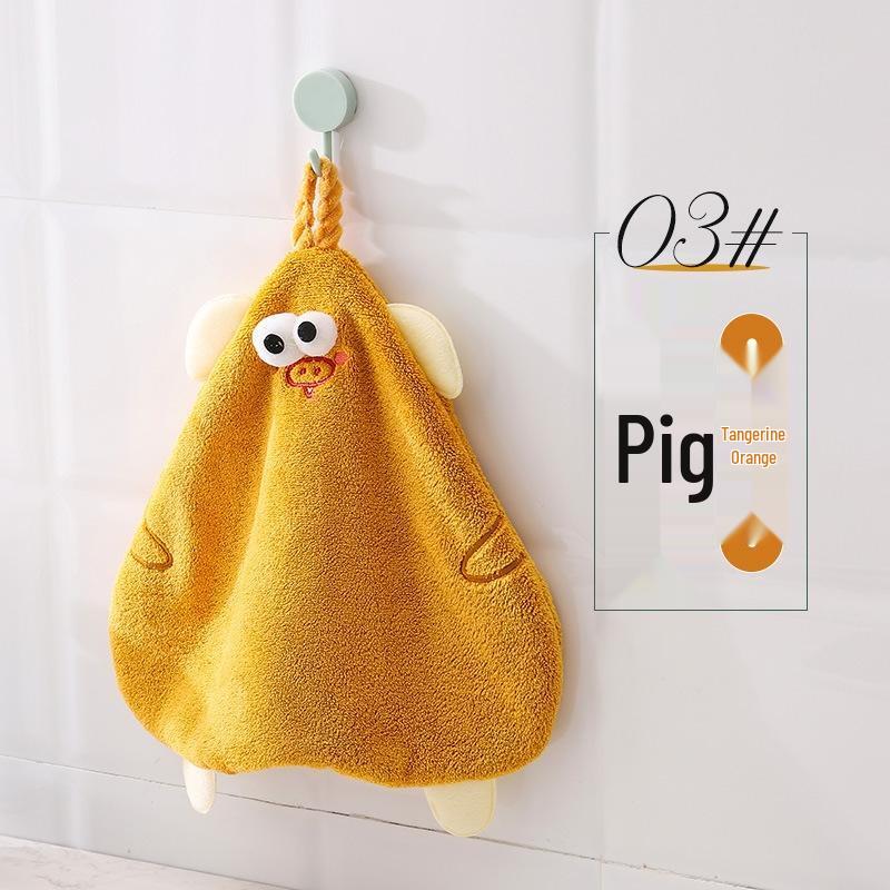 JINGRUIXIANG Hanging Absorbent Coral Fleece Hand Towel