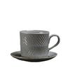 300ML European Ceramic Coffee Cup and Saucer Vintage Embossed Water Mug Creative Afternoon Camellia Tea Mug Home Breakfast Cup