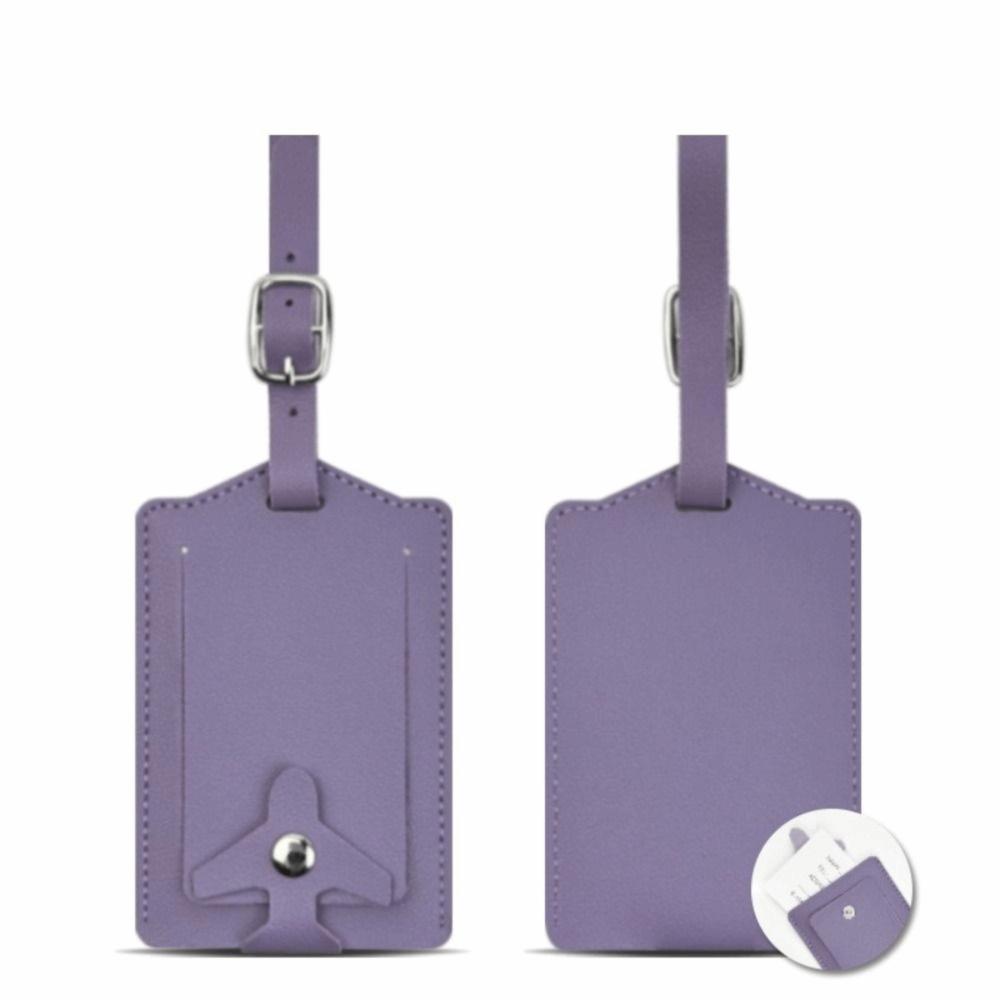 Durable PU Leather Luggage Tag Airplane Buckle Thickened Suitcase Label Flip Cover Anti Lost Boarding Pass Luggage