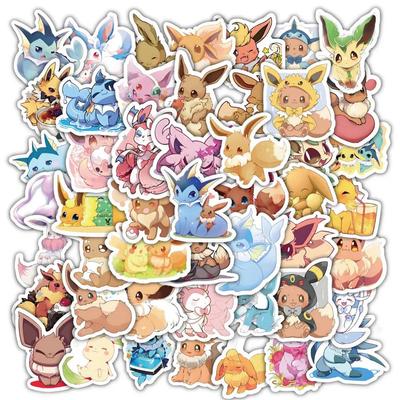 50τμχ Pokemon Eevee Χαριτωμένα Κινούμενα Σχέδια Anime Αυτοκόλλητα Γκράφιτι Αυτοκόλλητα Laptop Μοτοσυκλέτα Λεύκωμα Τηλέφωνο Αδιάβροχο Αυτοκόλλητο Παιχνίδι
