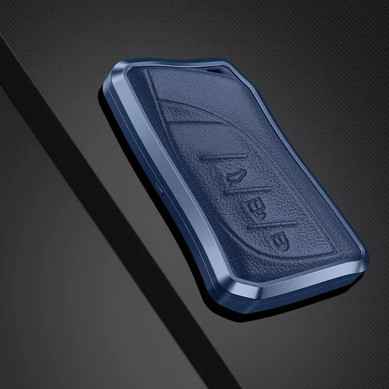 Alloy Leather Car Key Cover Shell For Lexus Es Nx Gs Rx Ux250 Ux260 Es350 3/4 Button Remote Holder Auto Accessories