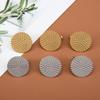 10pcs Stainless Steel Embossed Earrings 20mm Round Stud Earring Backs Connector Rings for Pendants DIY Jewelry Making Supplies