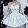 Goth Sexy Obvaz Bez Rukávů Krytí Těla Bodycon Párty Šaty Y2K Vintage Šaty Bez Zad Streetwear