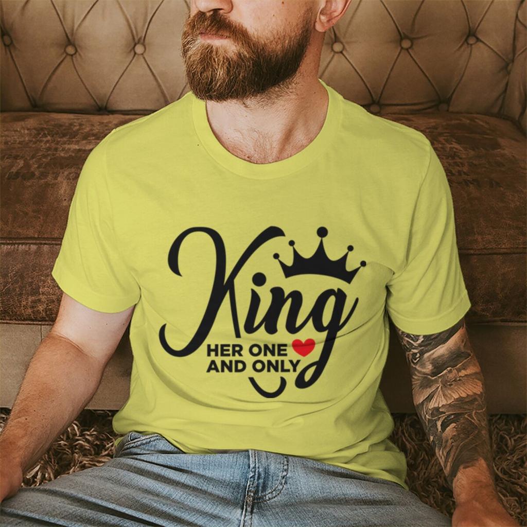 King Queen Hisher One And Only Print T Shirt Valentines Day Gifts Shirts Unisex Unisex King Queen Crown Couple Matching Tshirts