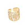 European and American Style Domineering Retro Fashion Ring with Adjustable Stainless Steel Hollow Pattern Ring Opening