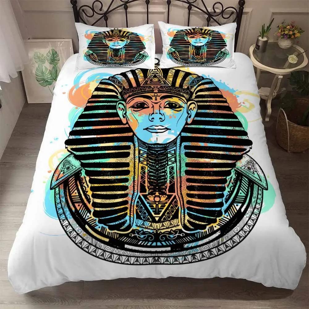 Egyptian Pharaoh Bedding Set Queen of Ancient Egypt Quilt Cover King African Tribe Exotic Civilization Polyester Duvet Cover