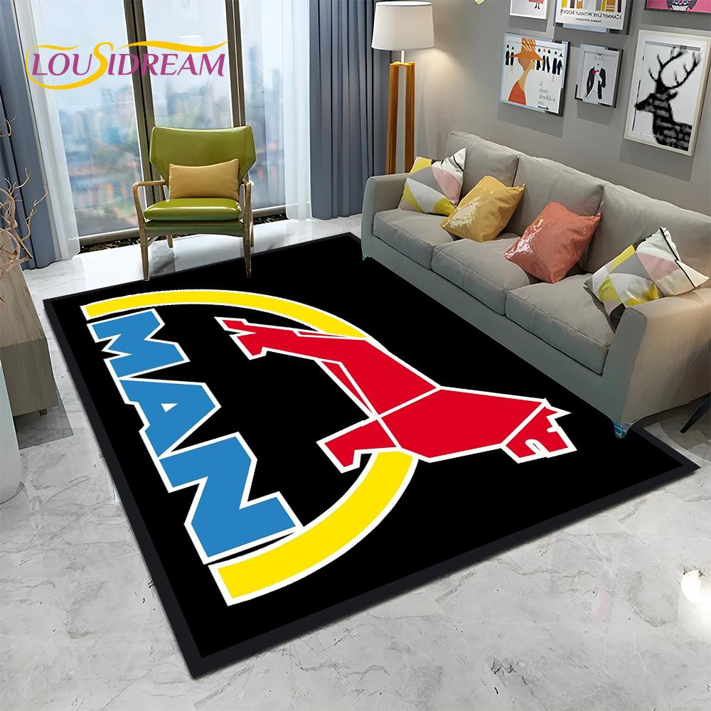 Muž Kamion Logo Série 3D Tisk HD Koberec pro Domácí Obývací Pokoj Ložnici Pohovku Rohožka Dekorace, Dětský Koberec Protiskluzová Podložka