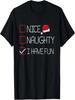 Schönes freches Ich habe Spaß Weihnachtspyjama Lustiges X-Mas-Liste T-Shirt