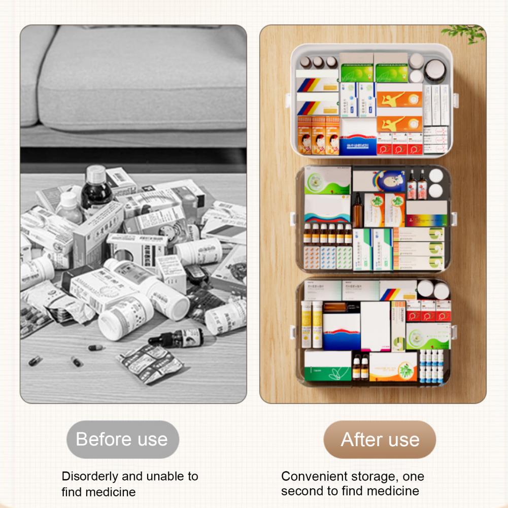 Portable Storage Solution Travel-friendly Storage Container Capacity Portable Pill Storage Box with Handle Sealing for Travel