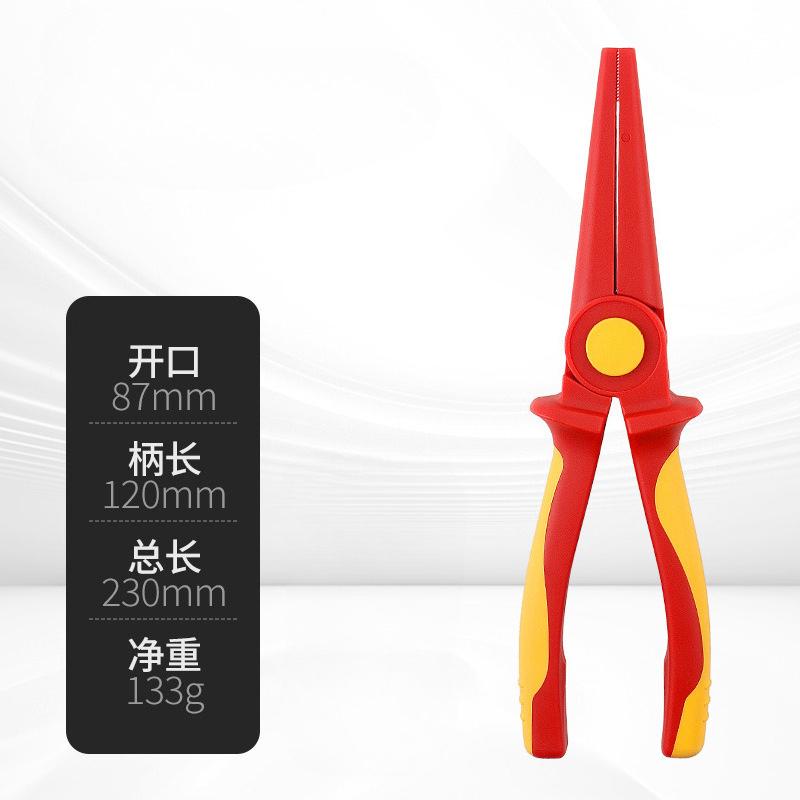 Solid Insulated Plastic Pliers 1000V High Voltage Resistant Non-slip Handle Insulated Wire Pliers Needle-nose Pliers