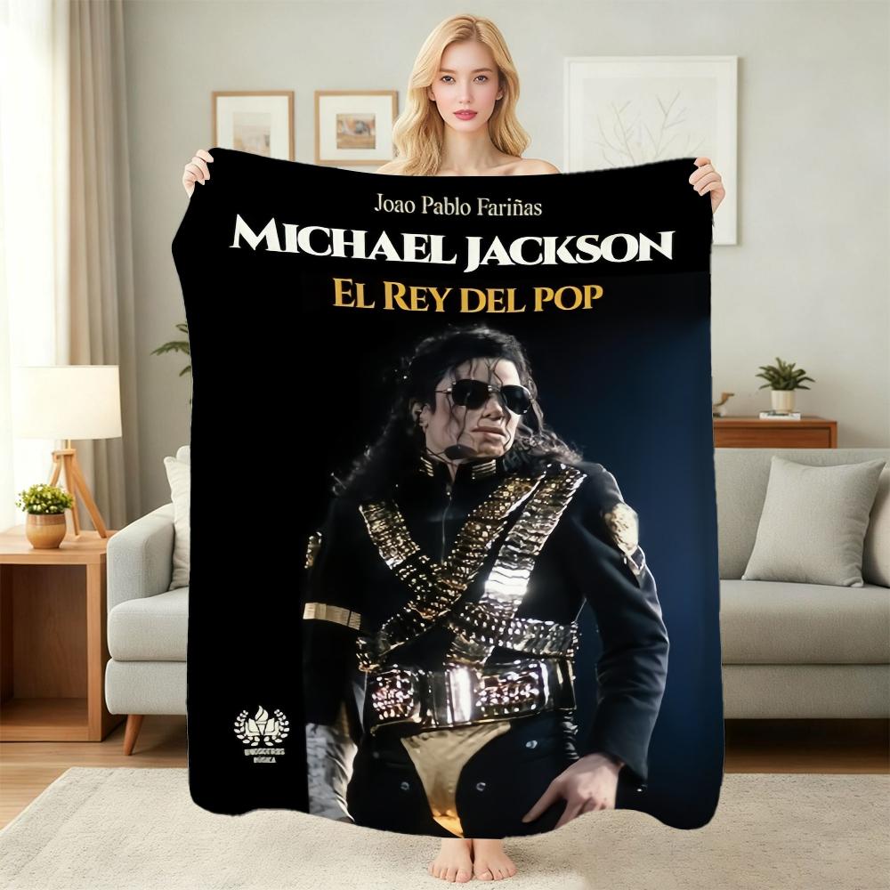 Michael Jackson Pop Theme Blanket Cozy Warm Fleece Blanket For Camping Travel Party Decor Great Holiday Gift
