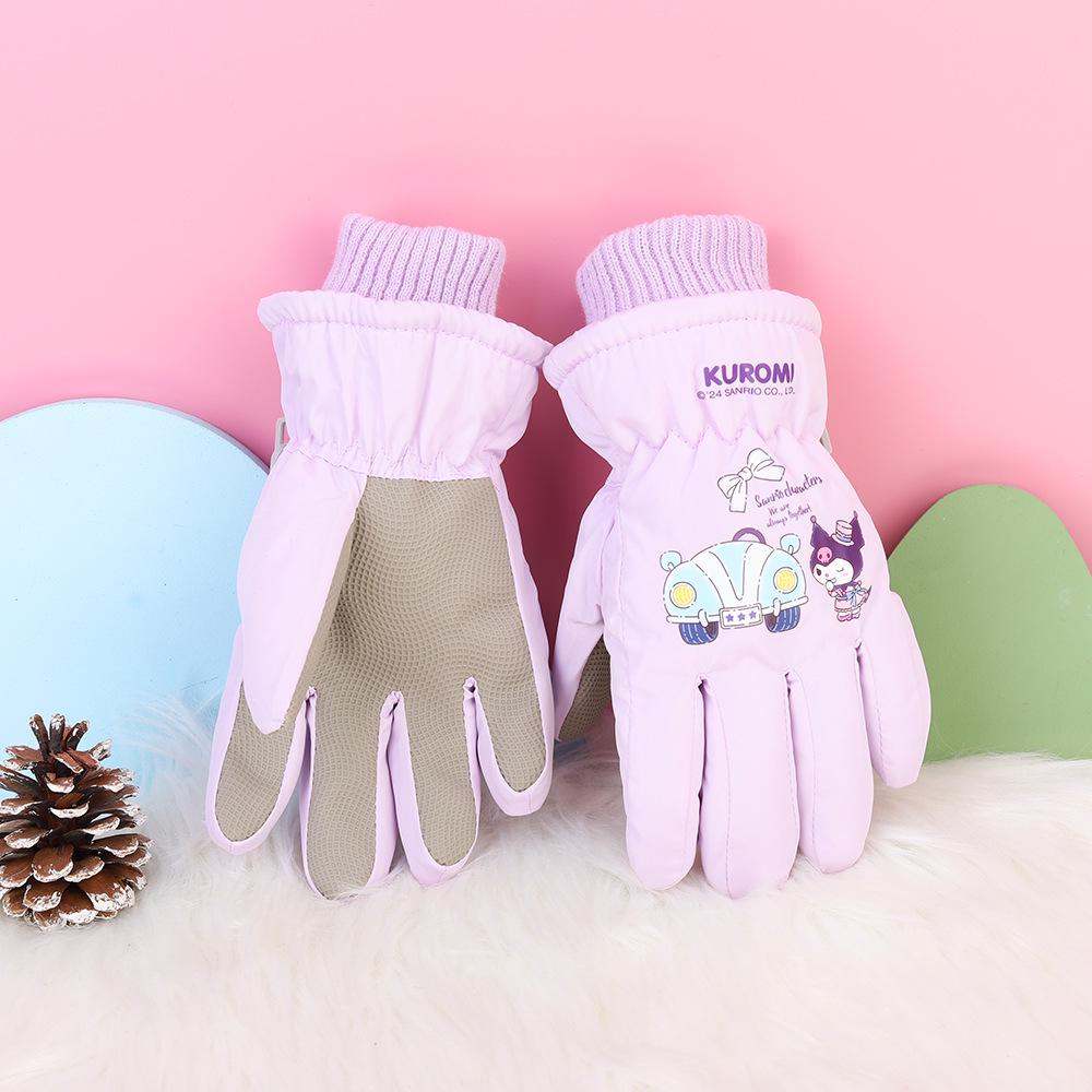 Children's Winter Ski Gloves: Thick, Cold-Proof, Waterproof, Windproof, Non-Slip, Warm Cotton for Ages 3-17.