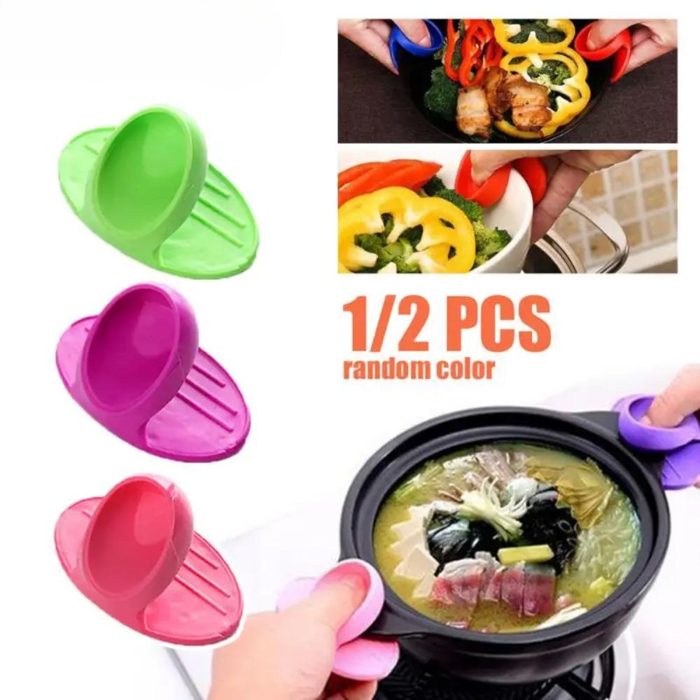10pcs Kitchen Dishes Silicone Oven Heat Insulated Finger Glove Microwave Oven Silicone Non-slip Holder Kitchen Accessories