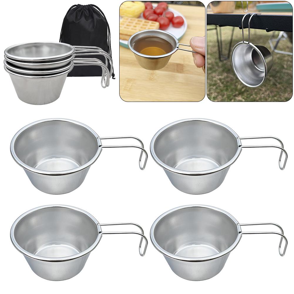 40ml Camping Sierra Cup with Handle Stainless Steel Mini Sierra Cup Camping Tea Cup for Outdoor Camping Hiking Backpacking