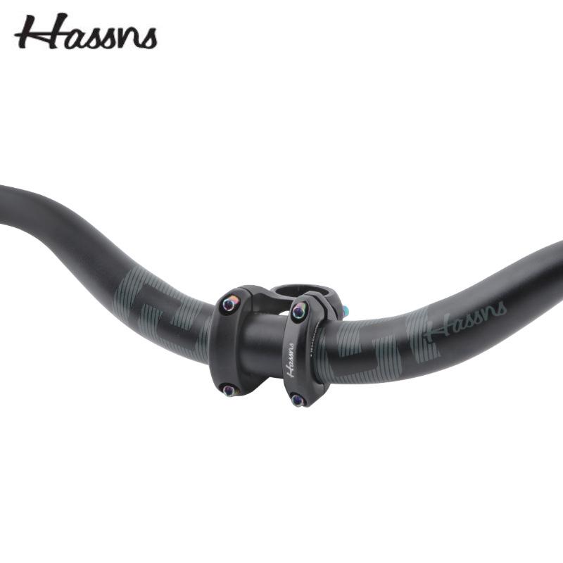 HASSNS Mountain Bike Swallow Handlebar, 31.8/35mm Diameter, AM DH Downhill, 25/35/55mm Rise