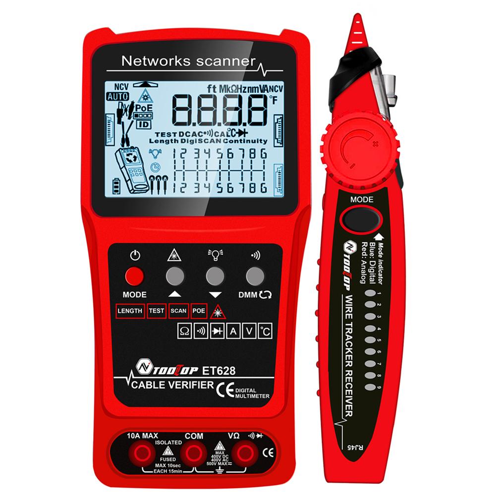 3in1 Multimeter Analogs Digital Search Network Cable Tester POE Test Cable Finder Multifunctional for Voltage Continuity Testing