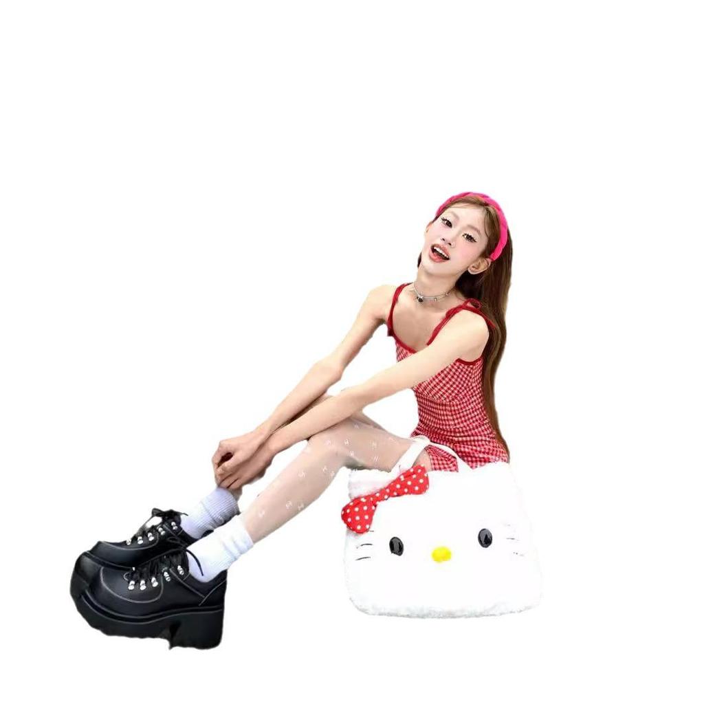 Women's Red Plaid Backless A-Line Dress: Summer Suspender Style, Mid-Length & Slim Fit