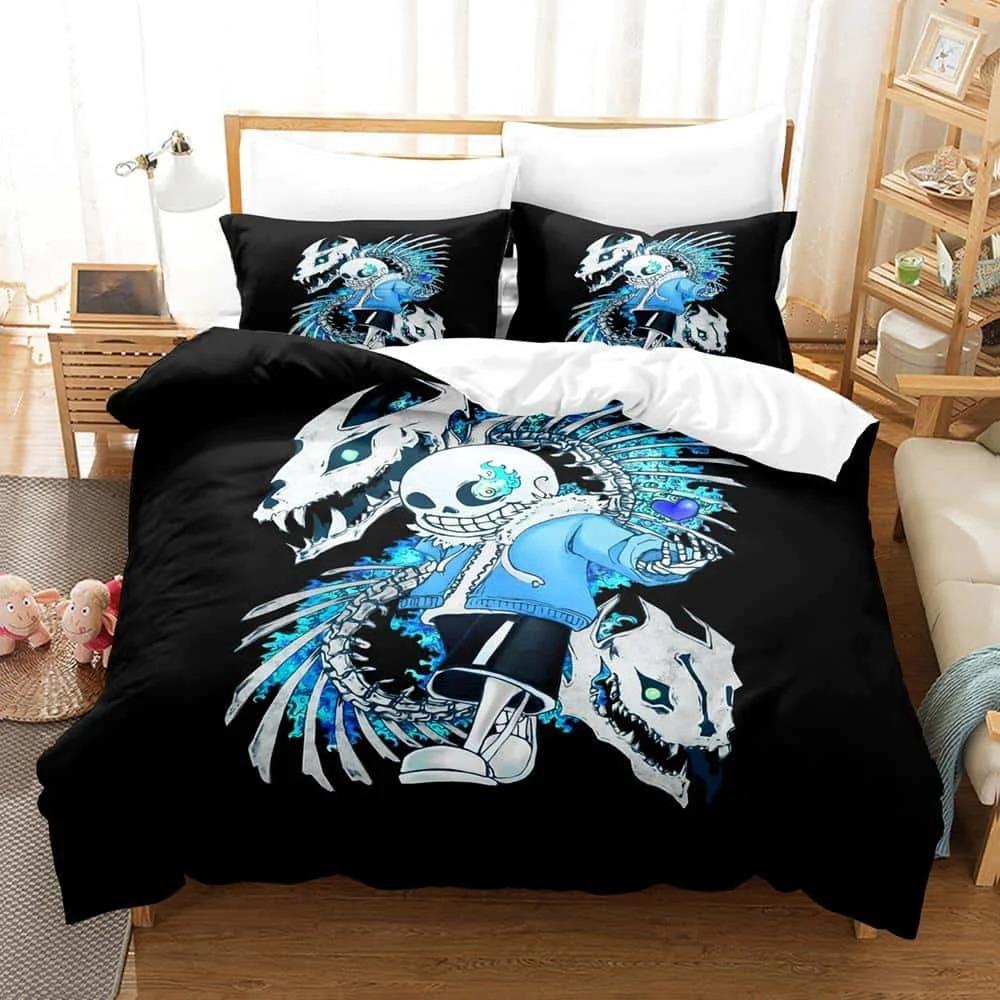 

Warm Cozy Single Twin Full Queen King 3d Cartoons Undertale Sans Size Bed Adult Kid Bedroom Sets Home Textiles Quilt Comforter (quilt)-EU Single(135*200cm)3pcs