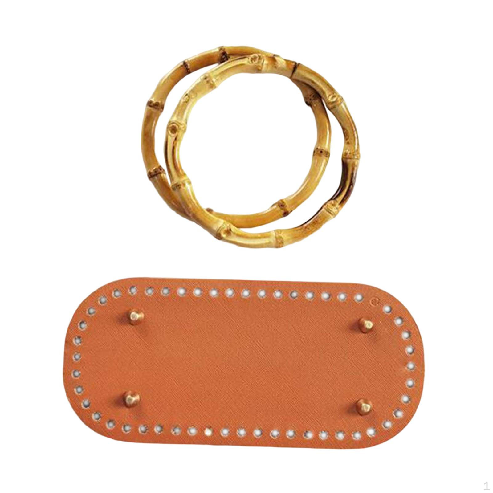 

Bag Bottom for Crochet with Bamboo Insert Cushion Pad 22x10cm Handbag Making Accessories коричневий