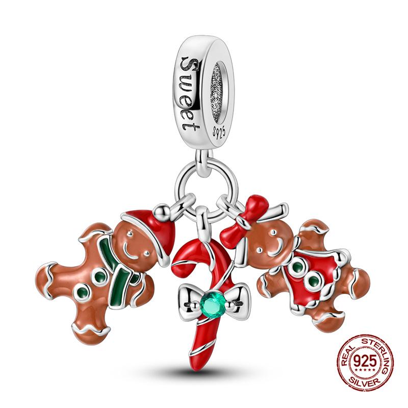 Fit 3Mm Original Bracelet Womens Copper Christmas Elk Message Plate Ornament Charms Beads Diy Fine Jewelry Gift