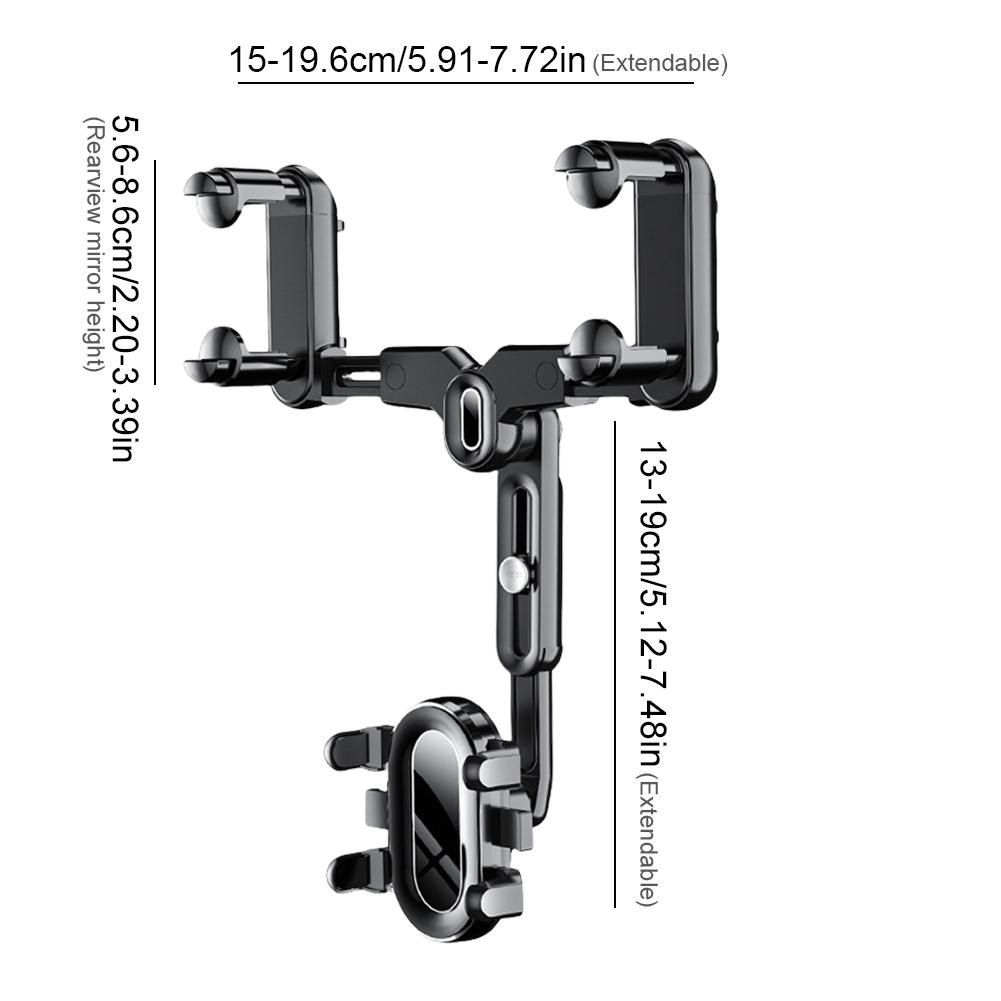 Snap-on Teleskopische Autotelefonhalterung Auto Innenraum Rückspiegel GPS Handyhalterung Einziehbar Fahrrekorder Halterung