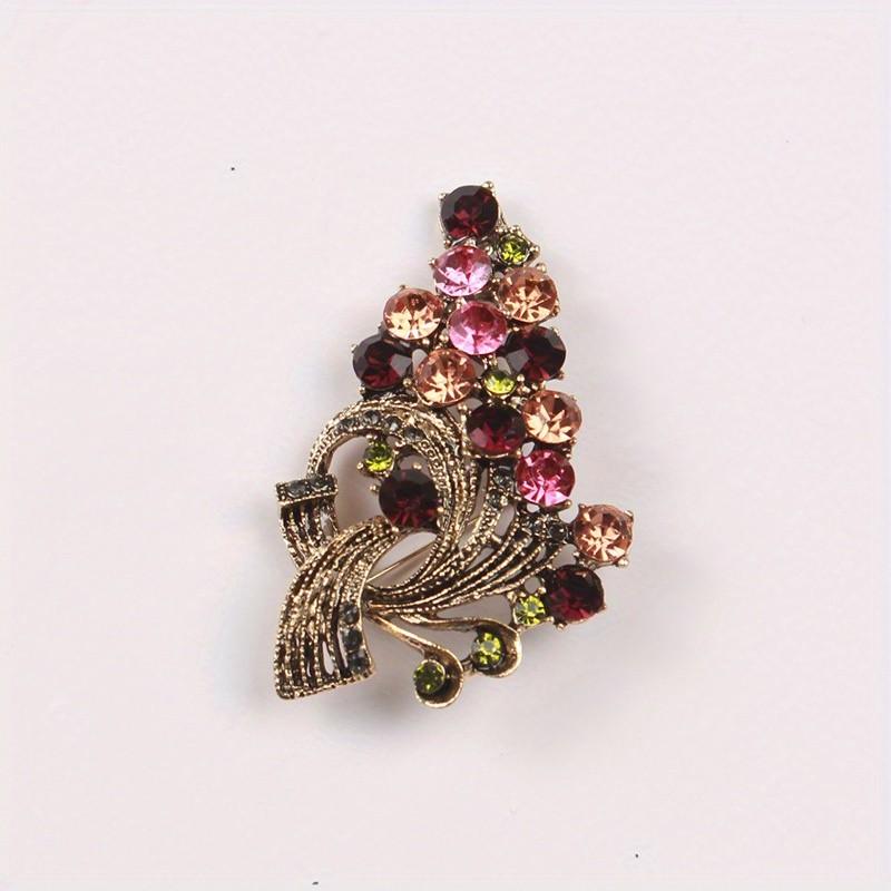 

Vintage Women s Enamel Temperament with Diamonds Christmas Tree Carriage Brooch Fashion Animal Coating Shirt Elk Brooch