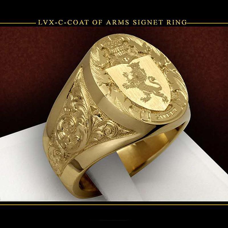 Lion Shield Badge Ring Seal Men's Accessories