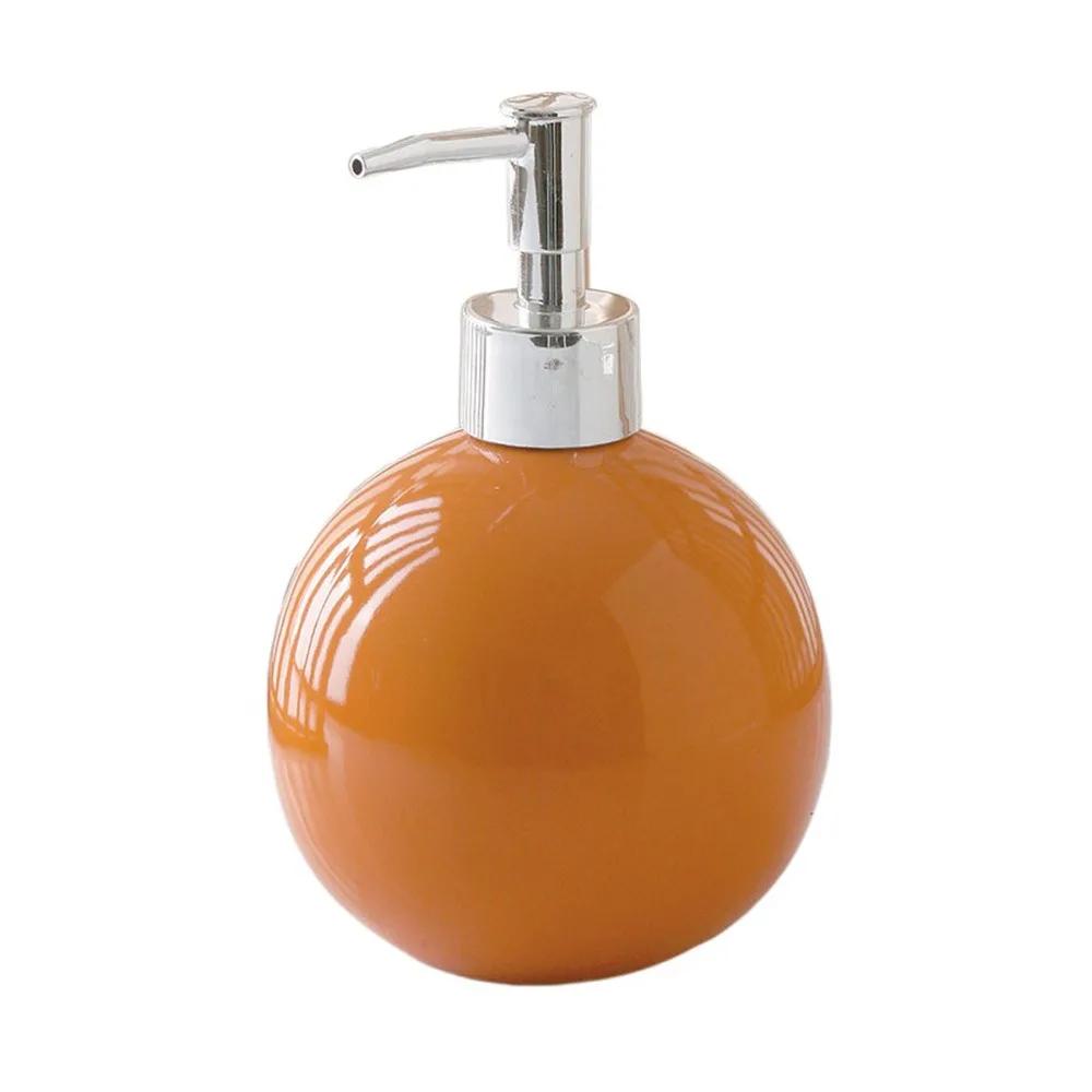 Portable Ceramic Hand Soap Bottle Refillable Reusable Hand Sanitizer Dispenser Round Leakproof Liquid Soap Container Bathroom