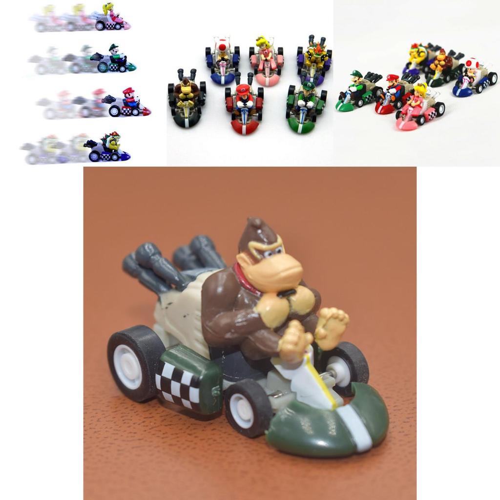 Super Mario Bros Kart Pull Back Car Action Figure Set 6 Pcs Colorful Collectibles