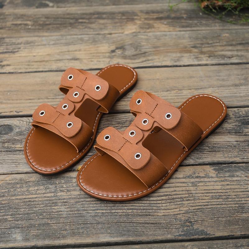 Plus Size Flat Slippers Women's Beach Sandals