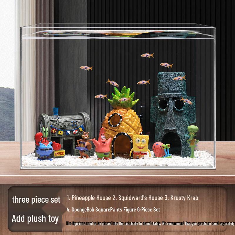 Ananas Huis Aquarium Decoratieset – Thema Figuurtjes en Decoraties van SpongeBob