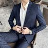 Completo da uomo a righe alla moda casual elegante due pezzi stile britannico abbigliamento formale