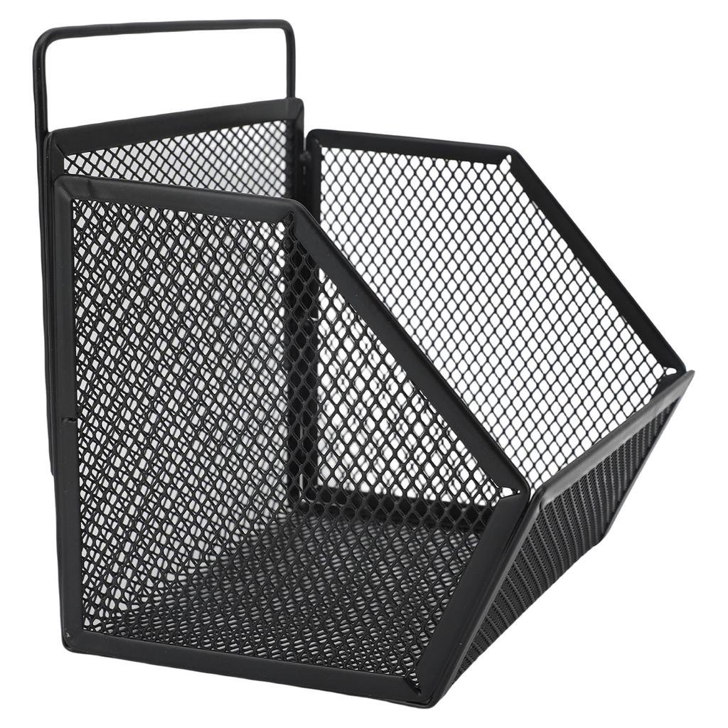 Hanging Wire Basket 13.2x10x15cm Adhesive Metal Small Wire Storage Basket for Kitchen Bathroom Bedroom