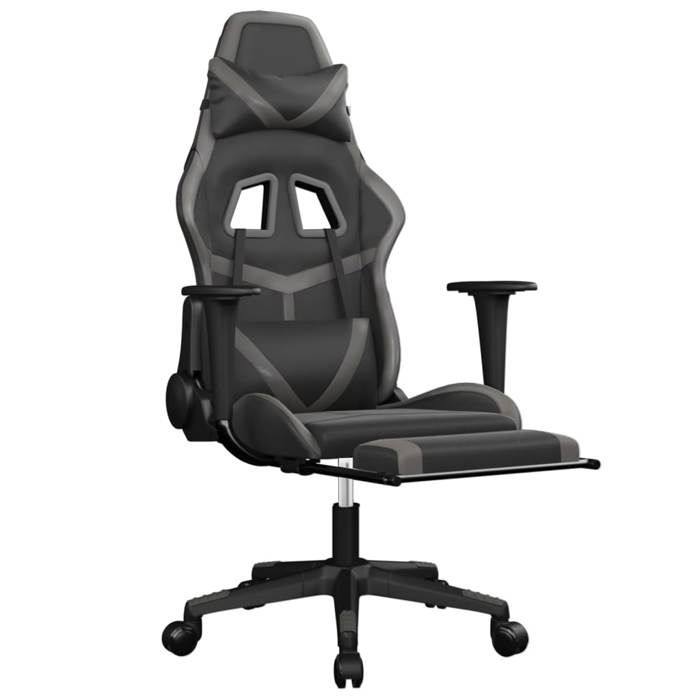 VidaXL Massage Gaming Chair with Footrest Computer Chair Armchair Adjustable Backrest and Footrest Office 345438