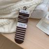 Ladies Autumn and Winter Thickened Warm Simple Striped Thin Wool Boneless Drum Pile Socks