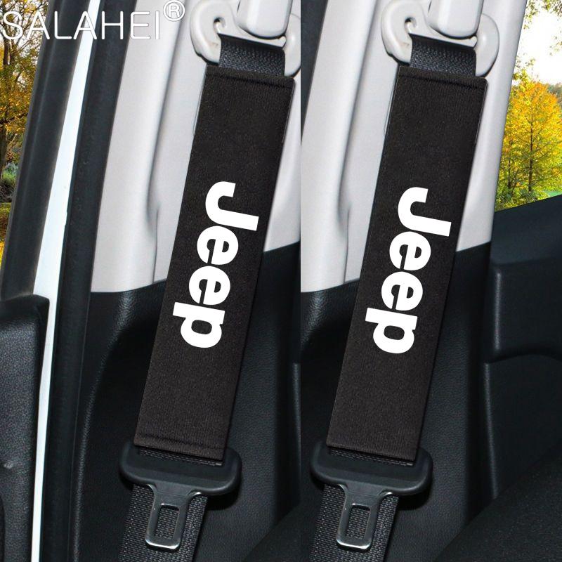 Car New Seat Belt Shoulder Cover Breathable Protect For Jeep Renegade Wagoneer Avenger Recon Wrangler JK Gladiator Compass Grand JGV3