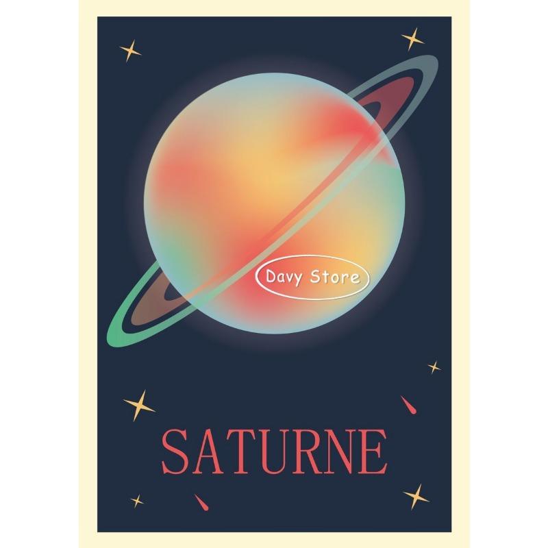 Retro Układ Słoneczny Planety Wenus Mars Uran Plakat Druk Malarstwo na Płótnie Astronomia Sztuka Ścienna Obraz do Salonu Dekoracja Domu