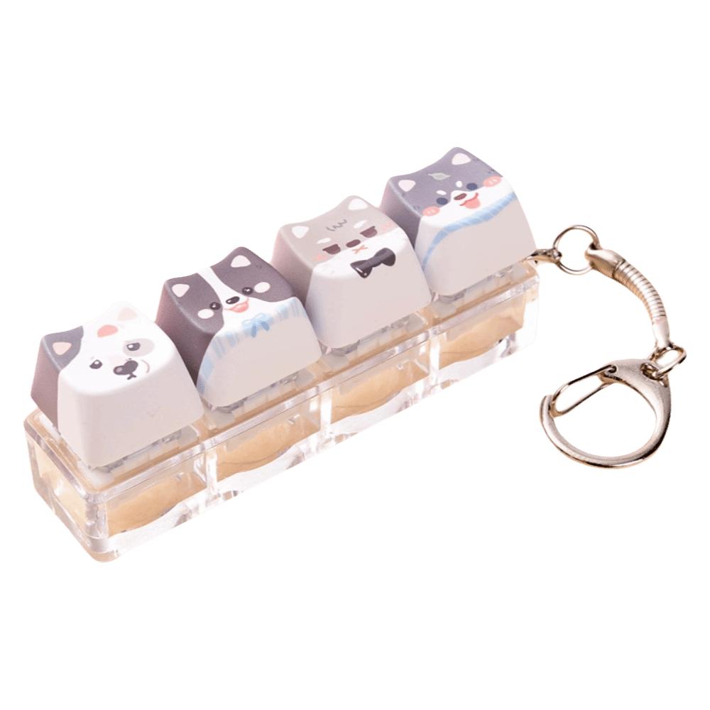 Keyboard Stress Relief Clicker Mechanical Creative Dog Keychain  Children Adults