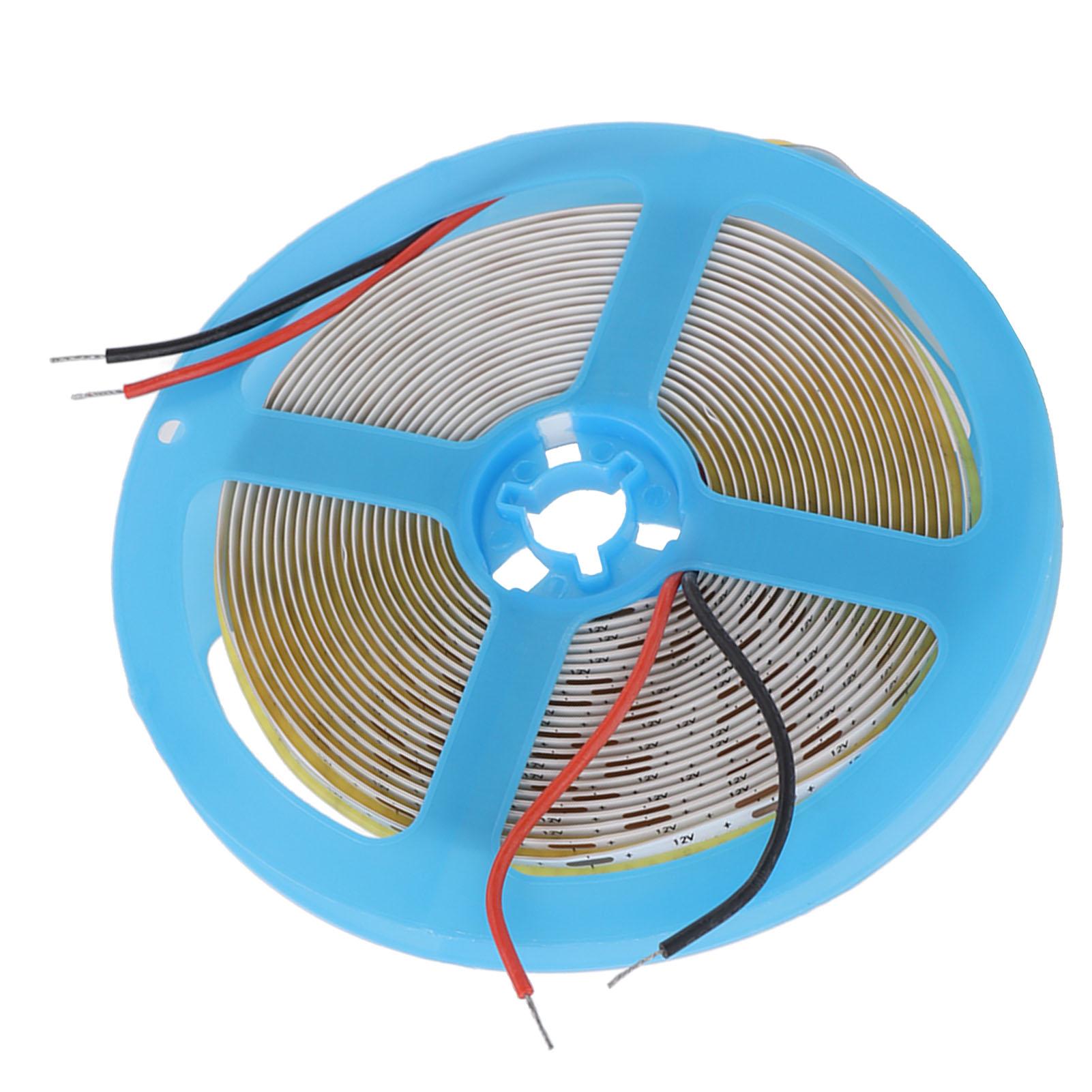 

12V COB LED Flexible Strip Light Self Adhesive 90 CRI Flexible Uniform LED Tape Lamp 110LM 5m 6000K White Light