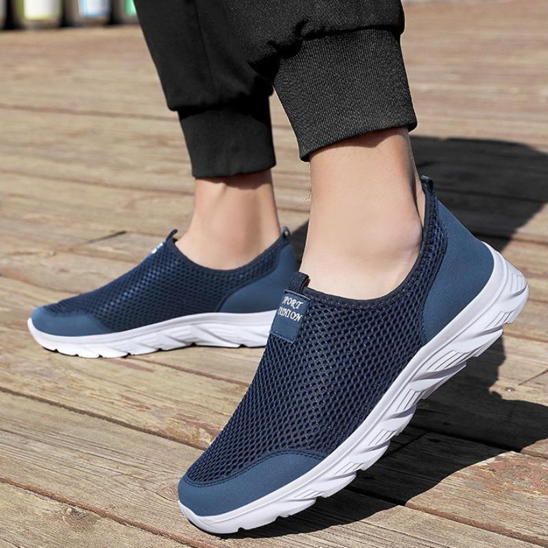 Men's Shoes Summer Breathable Mesh Shoes Lightweight Walking Flats Comfort Slip-On Driving Shoes Casual Sneakers for Men Loafers