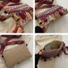1Pc Ethnic Style Weave Crossbody Bags Tassel Waist Bag Retro Canvas Shoulder Packs Handbag