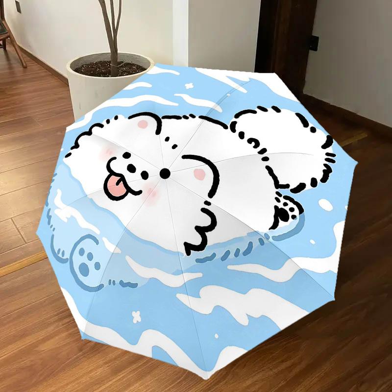 1PC Clouds Dog Umbrella-8-Rib Reinforced, Automatic Open, Lightweight & Durable, Cute Fashion Accessory for Outdoor-Y0387
