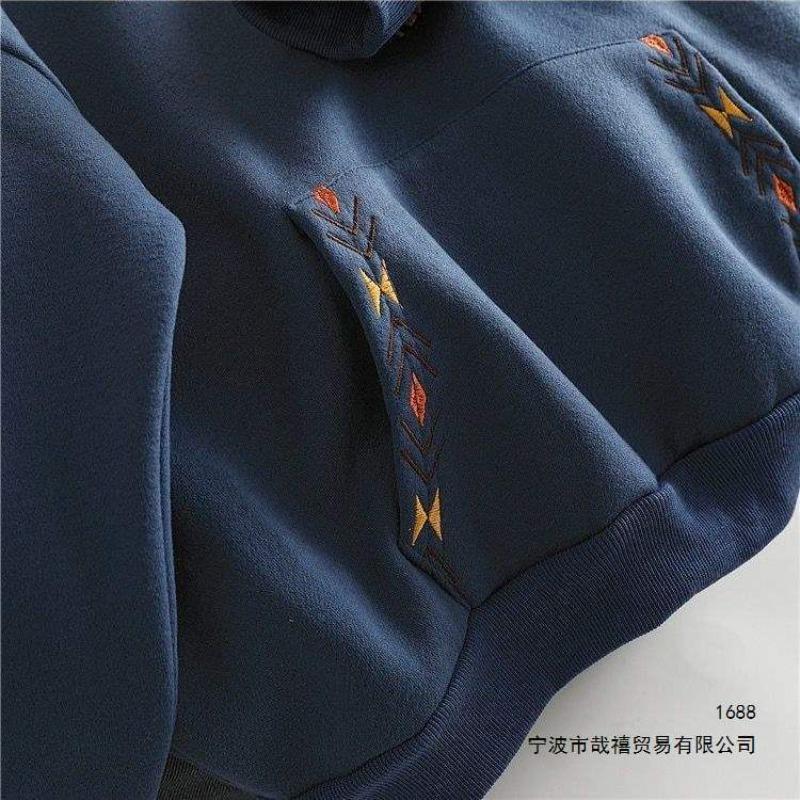 Fleece Embroidered Sweater Women's Autumn and Winter Niche Design Sense Hooded Jacket E Loose Thickened Top