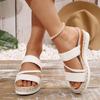 Fashion Zoki Lightweight Thick Sole Woven Slippers for Women 2025 Summer Wedge Heels Sandals Woman Plus Size Platform Sandles Female