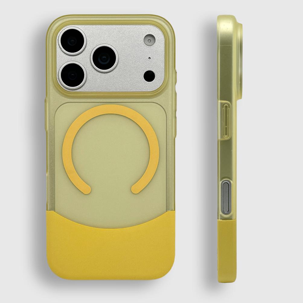 Splicing 2IN1 Magnetic Wireless Charging Case For iPhone 17 16 15 14 13 Pro Max For Magsafe Matte Translucent Hard Couple Cover