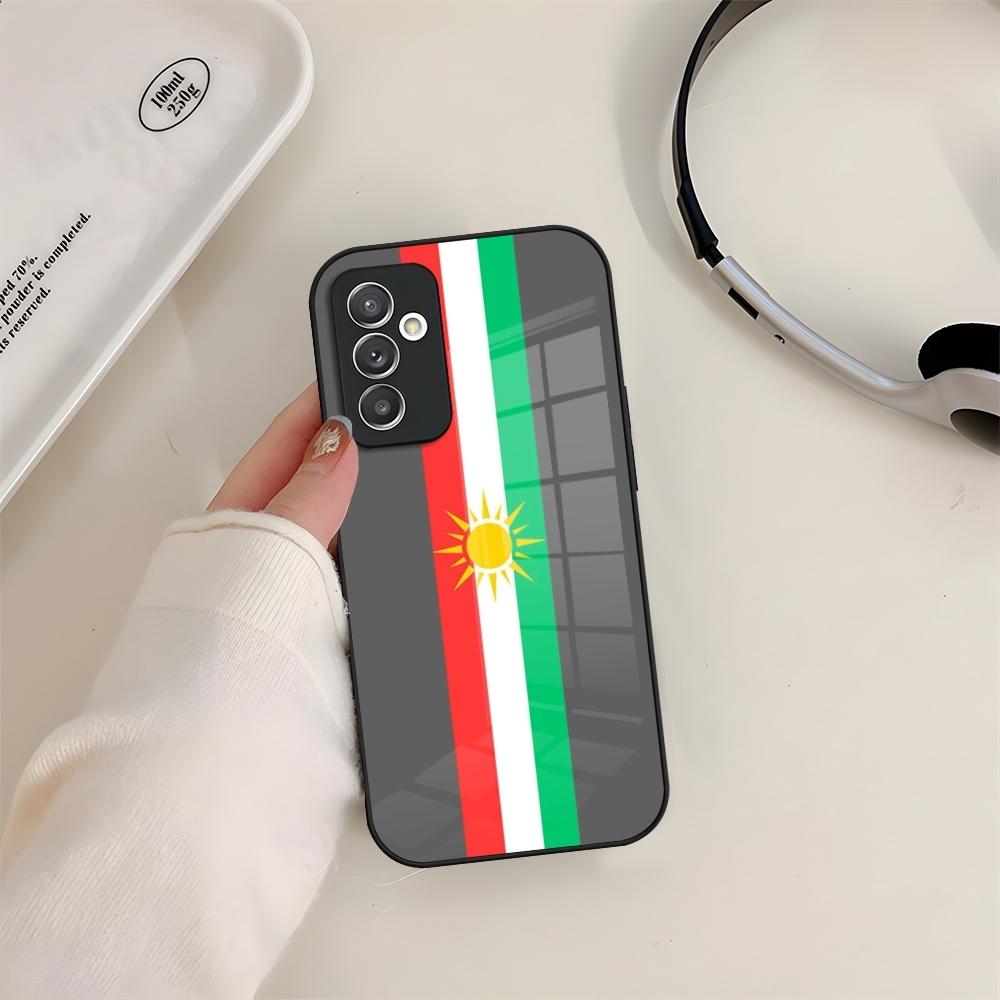 Kurdistan Flag COOL Logo Phone Case Glass For Samsung S24 S26 S23 S20 S25 S21 S22 Ultra Fe Plus A05 A06 A16 A26 A36 A56 Coque