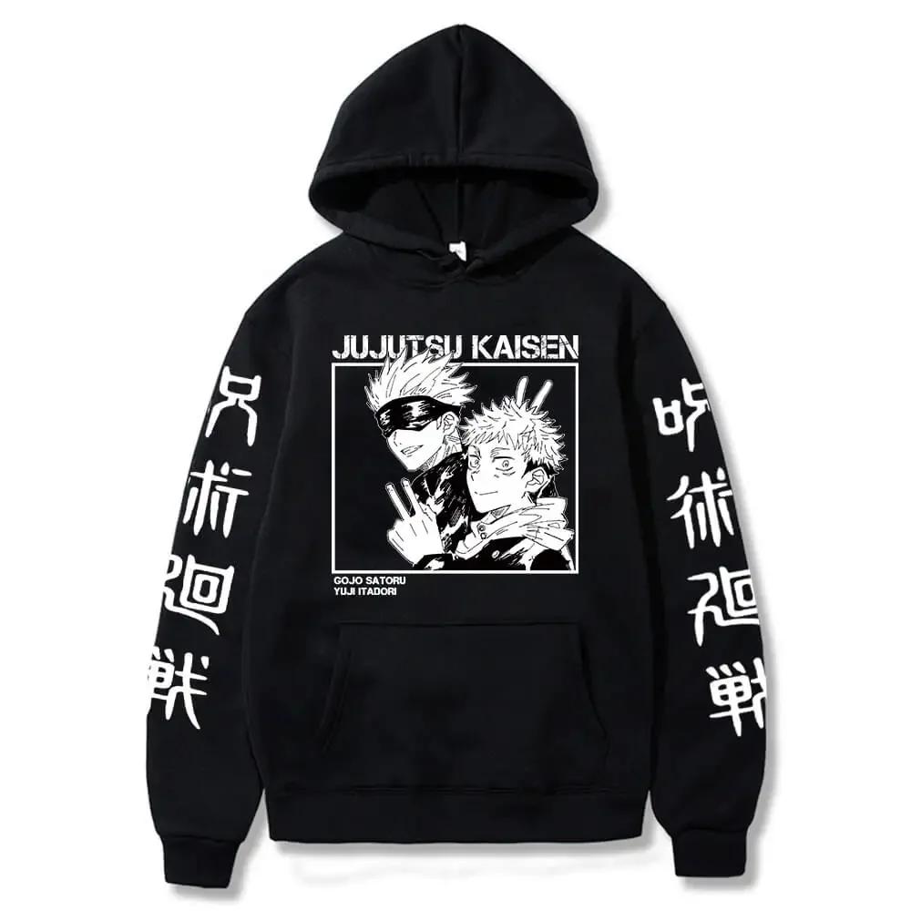 Japanese Anime Print Sweatshirts Jujutsu Kaisen Hoodie Harajuku Autumn Winter Streetwear Clothe Yuji Itadori Plus Size Hoodie