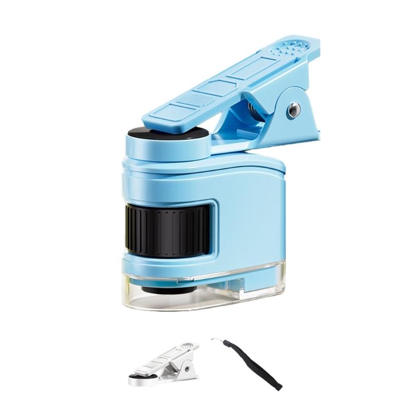 Children Educational Microscope Portable Design with 10X 30X 60X Magnification and Phone Clip for Classroom Learning
