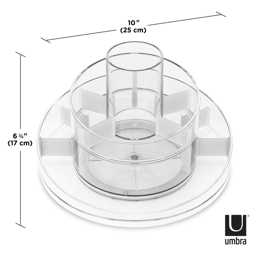 Umbra Cascada Kosmetický pro a 25cm Š x 25cm H x 17cm Průhledný organizér, Akryl, Otočný, Kosmetika, Šperky, Líčení, V, (Kód produktu 21016325165)