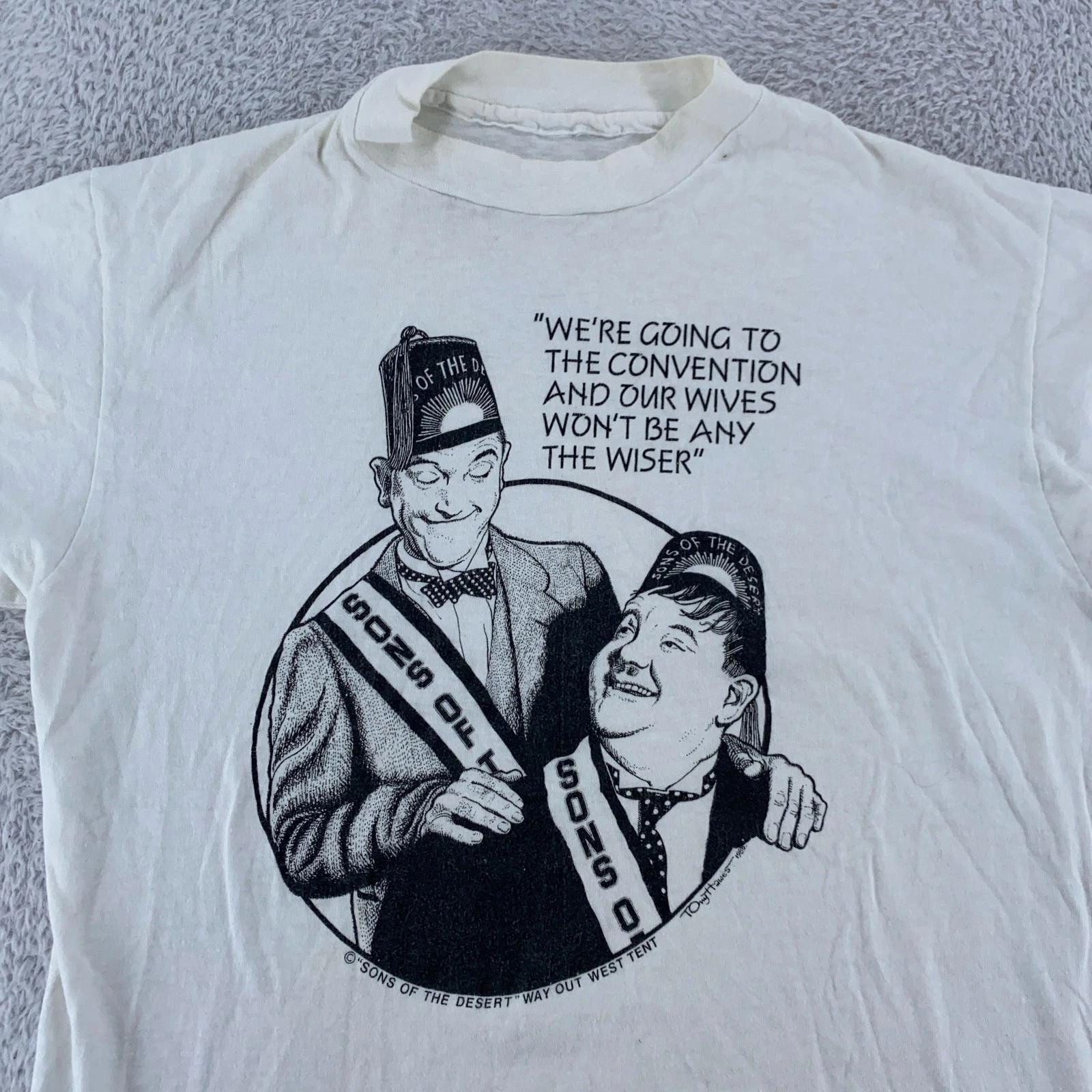 Vintage Sons Of The Desert Shirt Medium White Laurel & Hardy Comedy Movie 90s XL